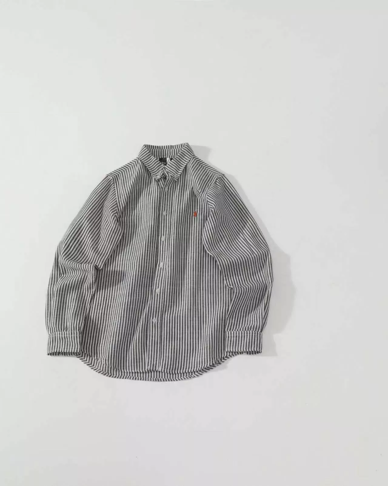 랄프로렌 자수 포인트 린넨 스트라이프 셔츠 상세 이미지 3