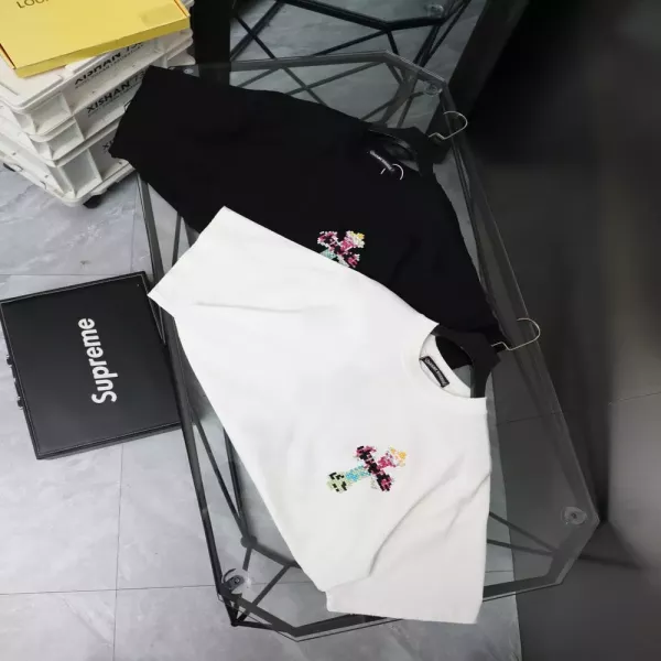 크롬하츠 픽셀 자수 디스트로이드 라운드 반팔