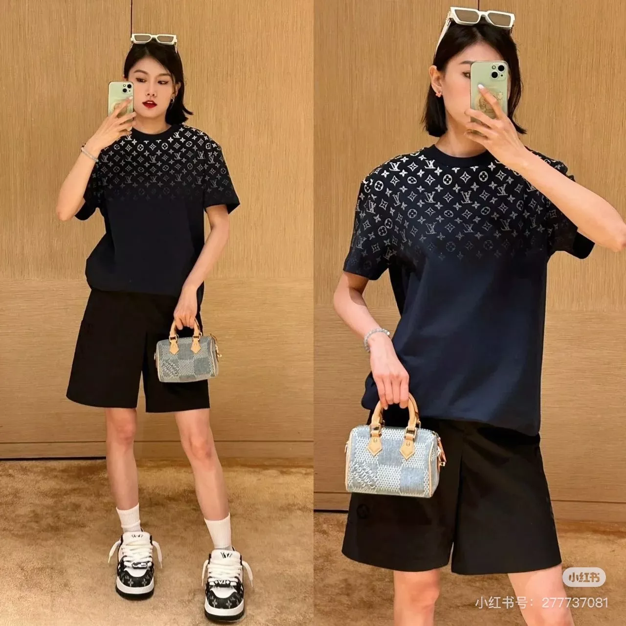 루이비통 그라데이션 레터 프린트 반소매 티셔츠 상세 이미지 23