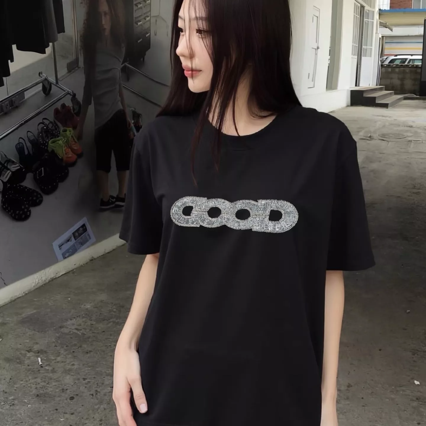 굿브랜드 비즈 스팽글 월드맵 반팔 티셔츠 상세 이미지 30