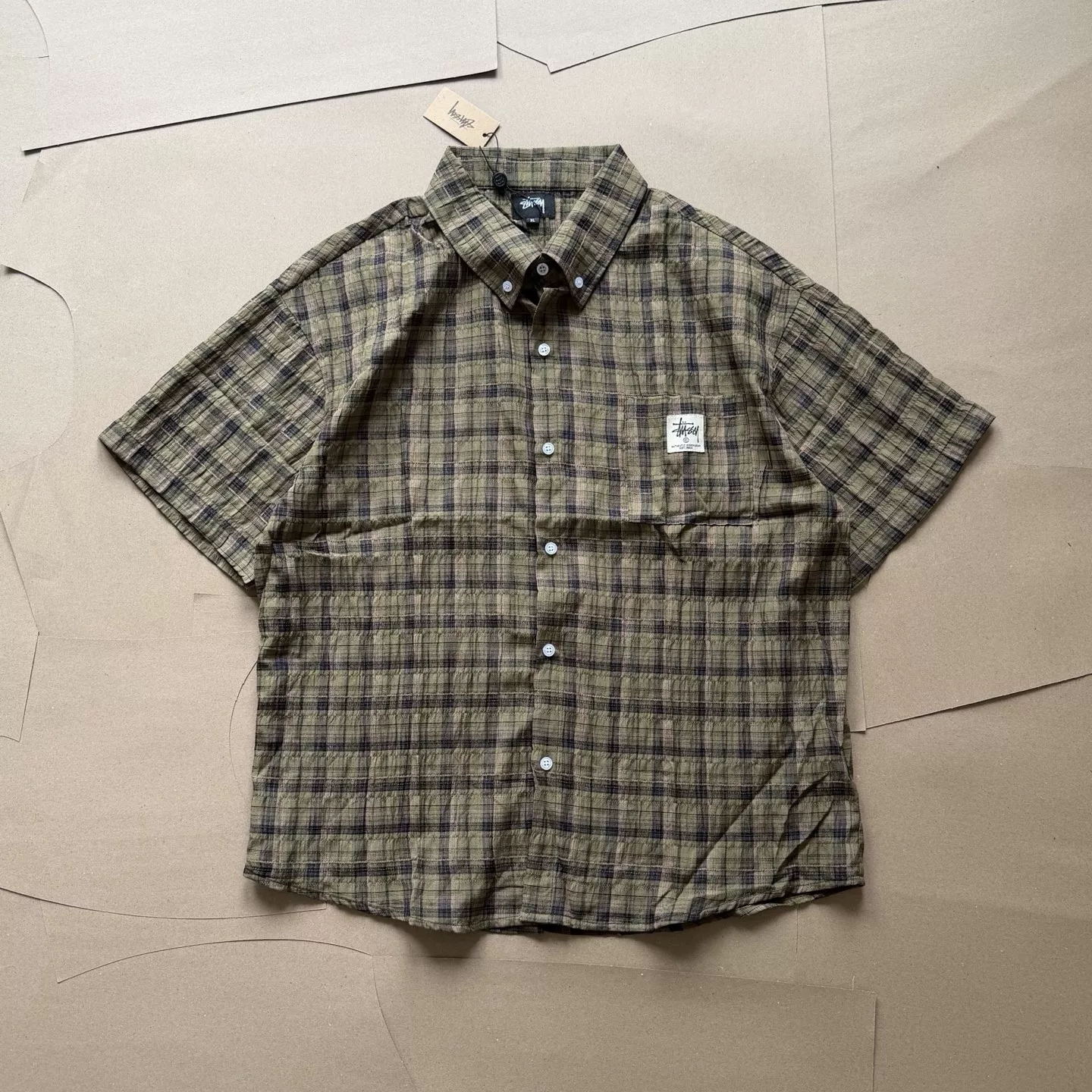 스투시 버블 시어서커 체크 반소매 셔츠 상세 이미지 10