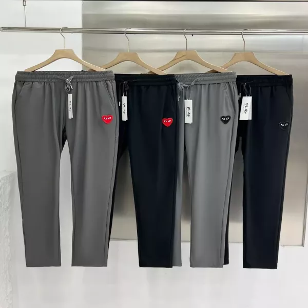 꼼데가르송 하트 로고 아이스 실크 밴딩 팬츠