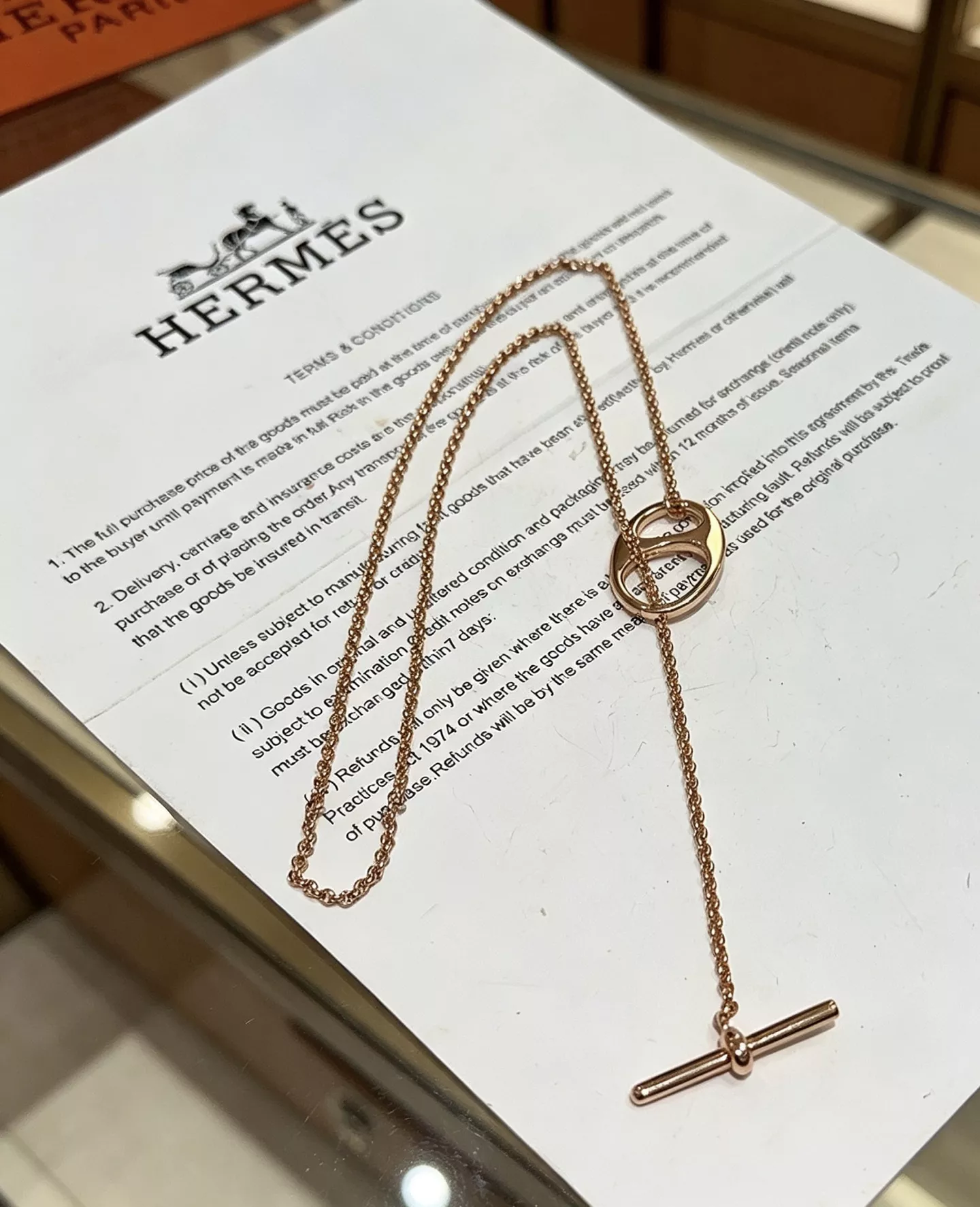 에르메스 H 로고 체인 네크리스 상세 이미지 8