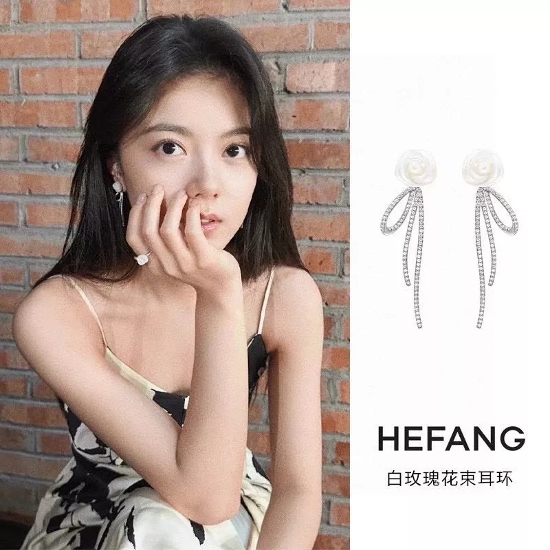 해팡 진주 장식 드롭 이어링 상세 이미지 5