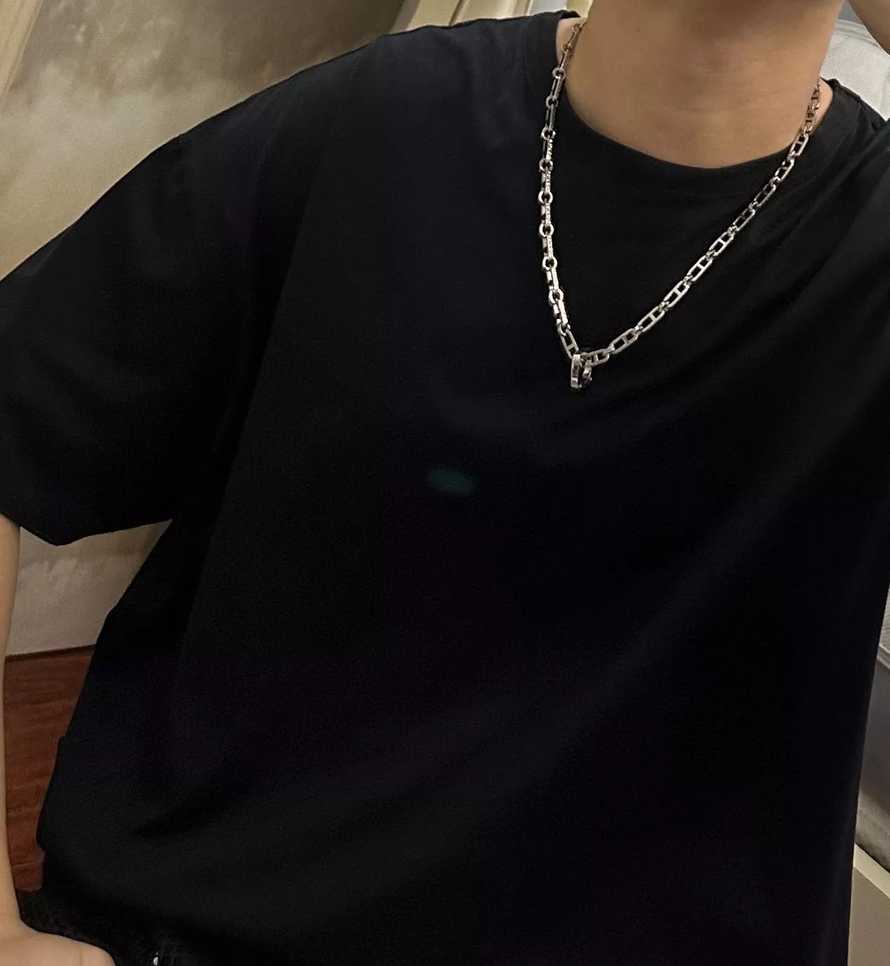 루이비통 빈티지 실버 체인 네크리스 상세 이미지 4