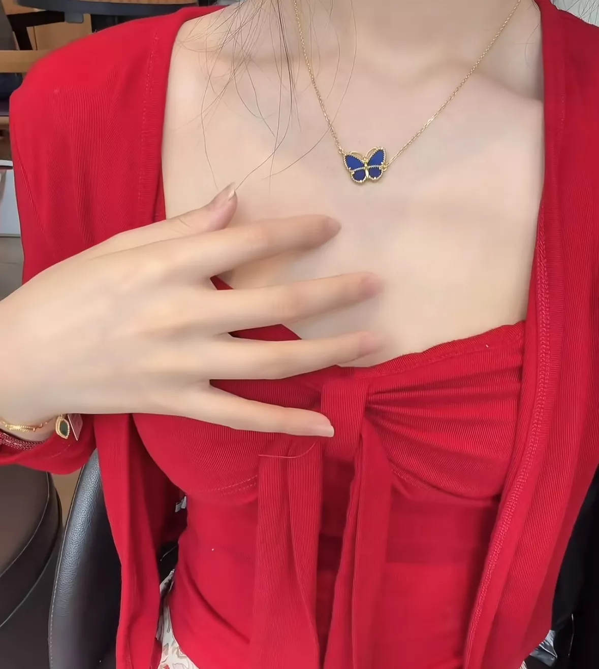반클리프아펠 블루 버터플라이 모티브 네크리스 상세 이미지 6