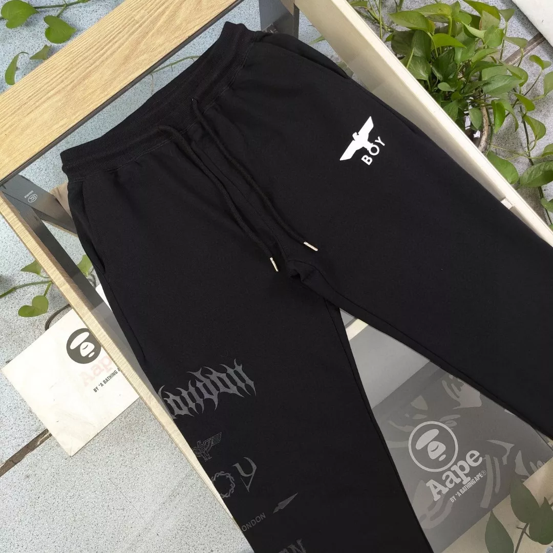 보이런던 블랙 골드 레터링 로고 조거 팬츠 상세 이미지 3