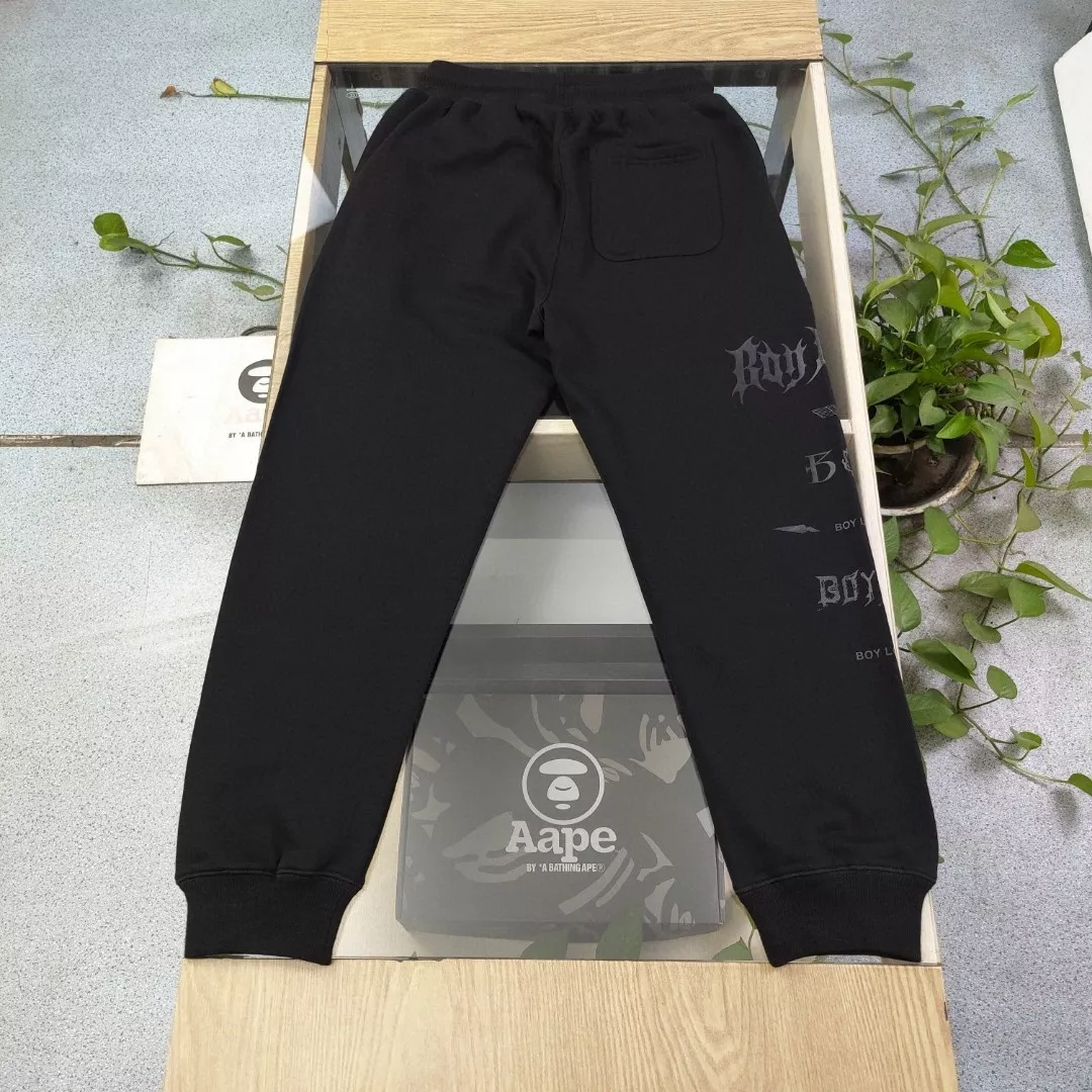 보이런던 블랙 골드 레터링 로고 조거 팬츠 상세 이미지 2