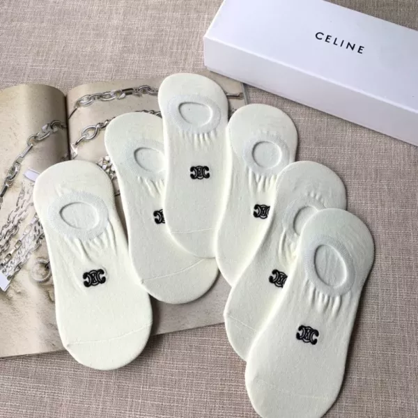 셀린느 자수 로고 코튼 덧신 양말