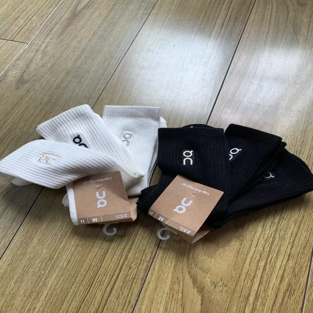 온 자수 순면 중목 양말 세트