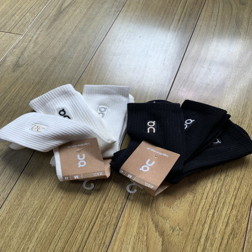 온 자수 순면 중목 양말 세트