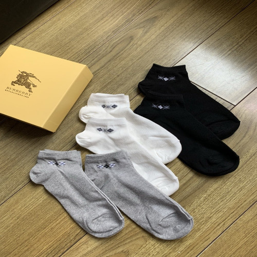 버버리 고급 마름모 패턴 코튼 숏삭스
