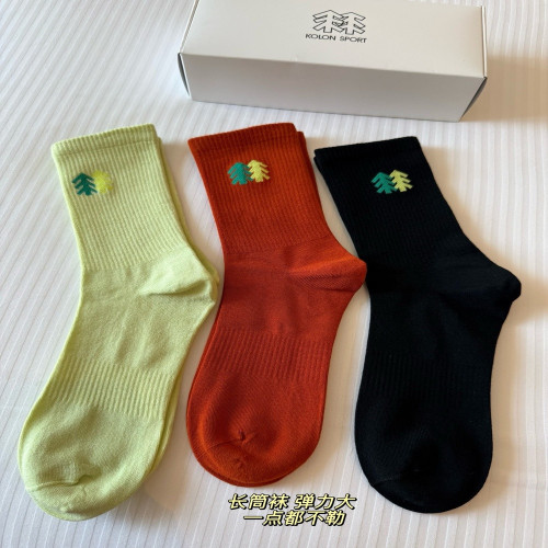 코오롱 여성 스포츠 캐주얼 순면 중목 양말