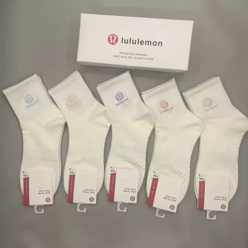 룰루레몬 컬러 로고 자수 요가 운동 숏삭스