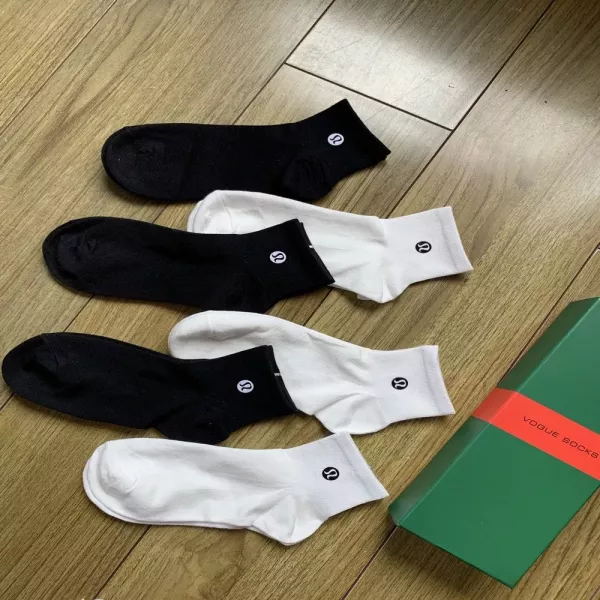 룰루레몬 금장 라벨 순면 단목 양말