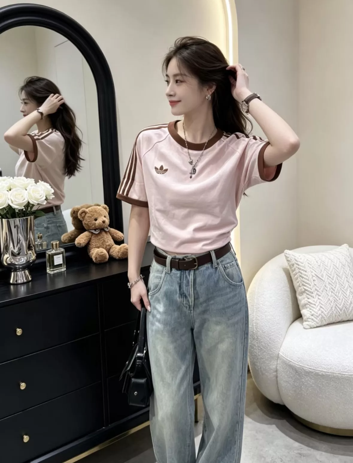 아디다스 레트로 배색 반소매 티셔츠 상세 이미지 23