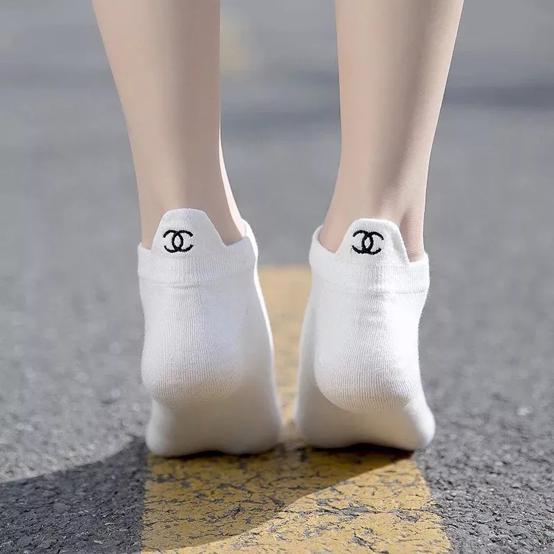 샤넬 더블씨 자수 이어 포인트 덧신 양말 상세 이미지 4