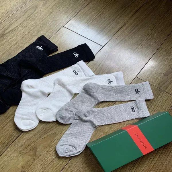 알로 로고 포인트 코튼 중목 삭스