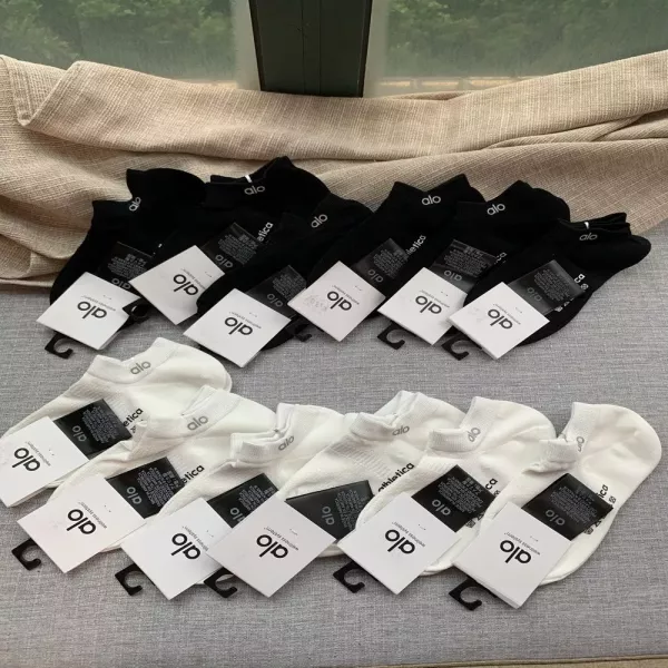 알로 실버 레터링 코튼 페이크삭스