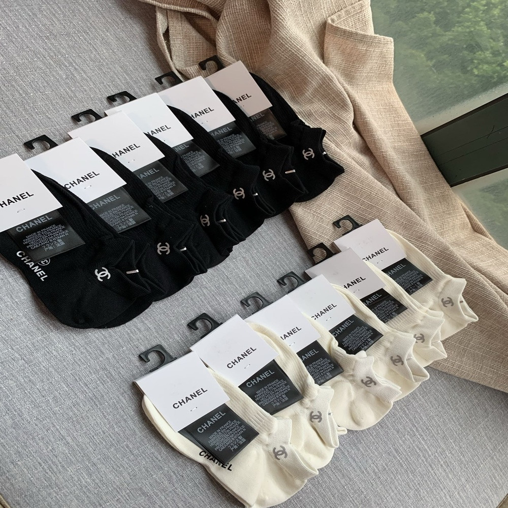 샤넬 여성용 로고 포인트 덧신 양말