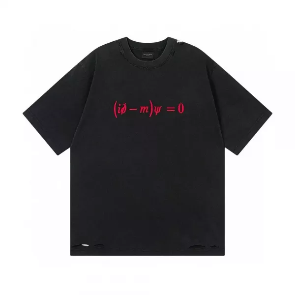 발렌시아가 디랙 이퀘이션 자수 워싱 티셔츠