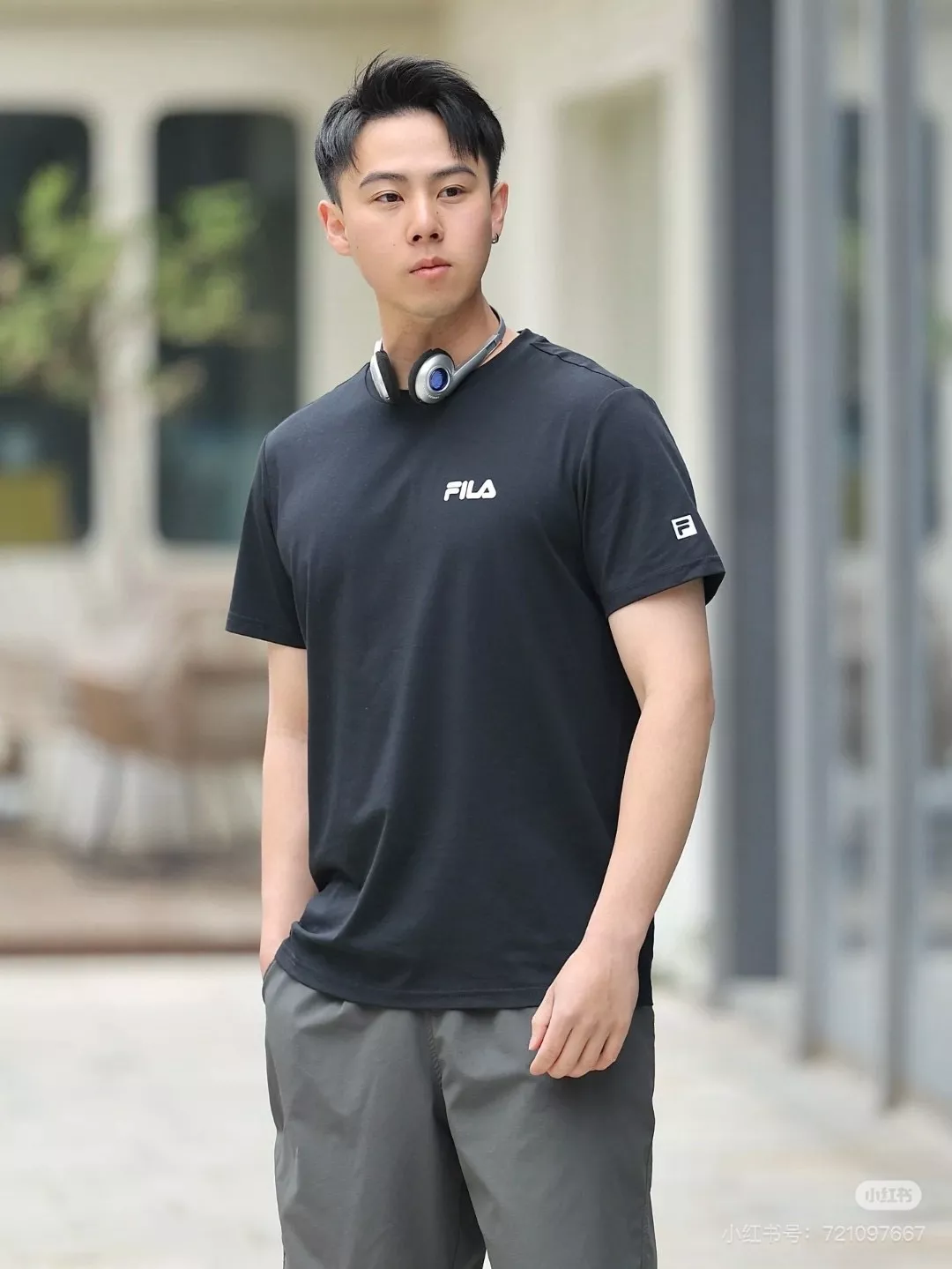 휠라 로고 포인트 스포츠 반소매 티셔츠 상세 이미지 23