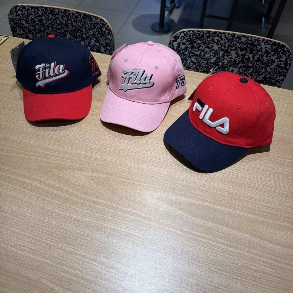 휠라 자수 로고 키즈 캡
