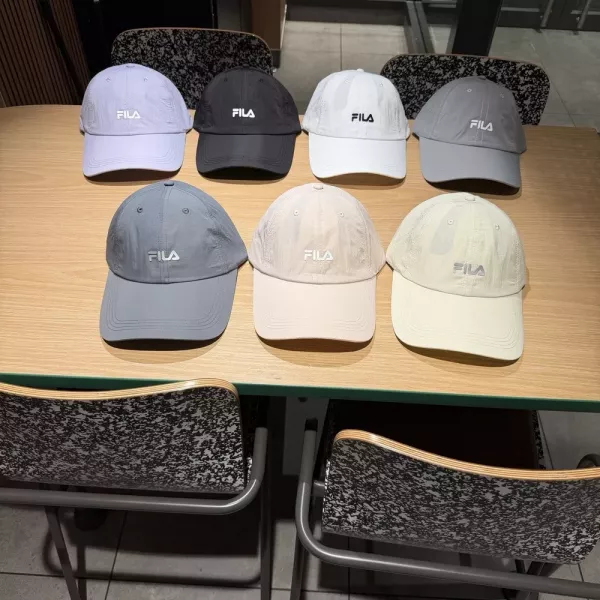 휠라 자수 로고 워싱 캡