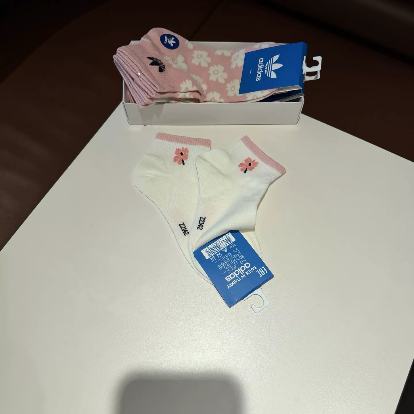 아디다스 여성용 코튼 로고 장목 삭스 상세 이미지 4