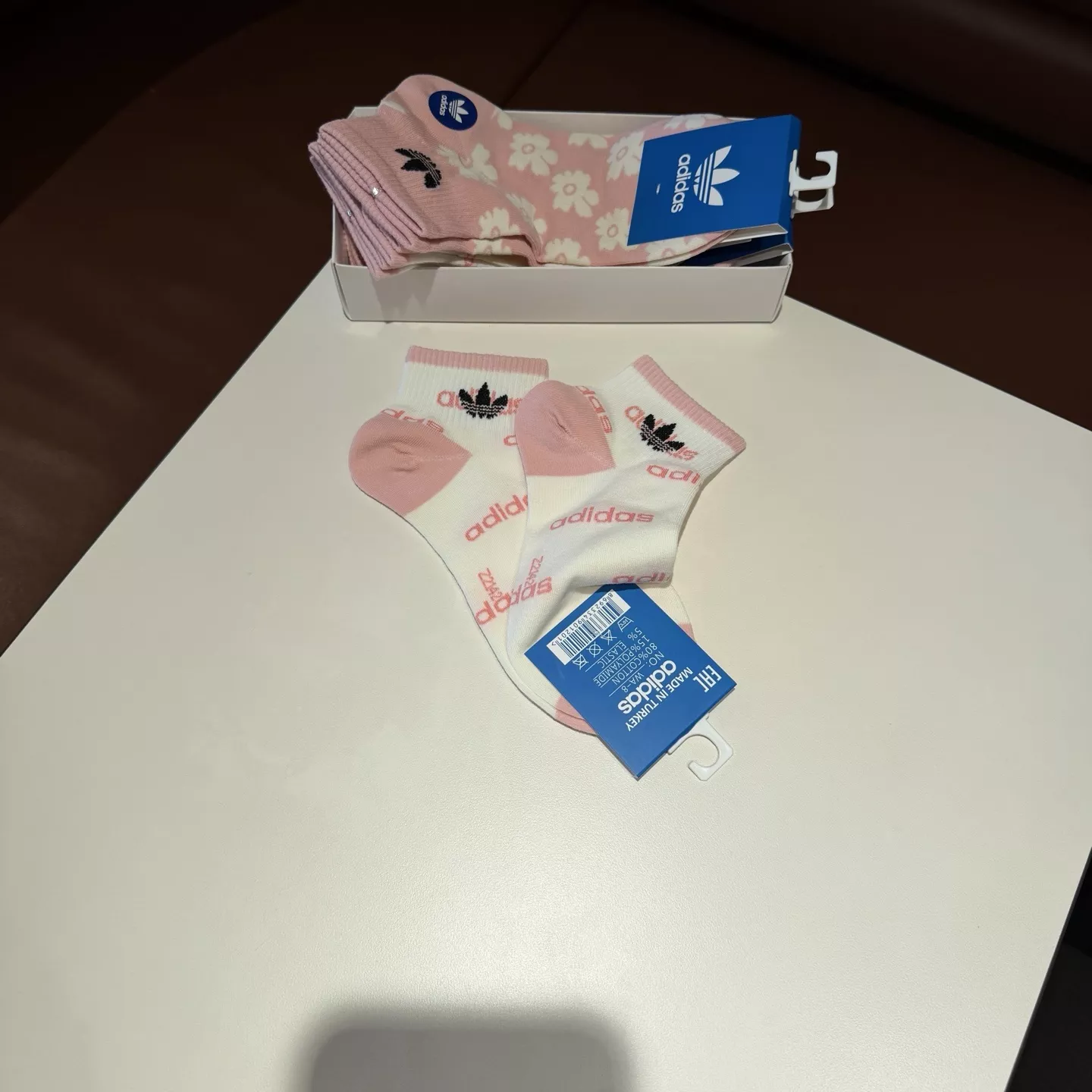아디다스 여성용 코튼 로고 장목 삭스 상세 이미지 7