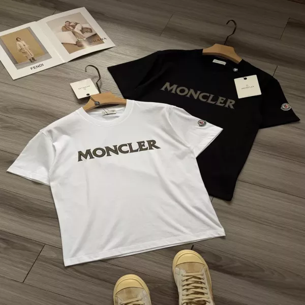 몽클레어 레터링 로고 프린트 반소매 티셔츠
