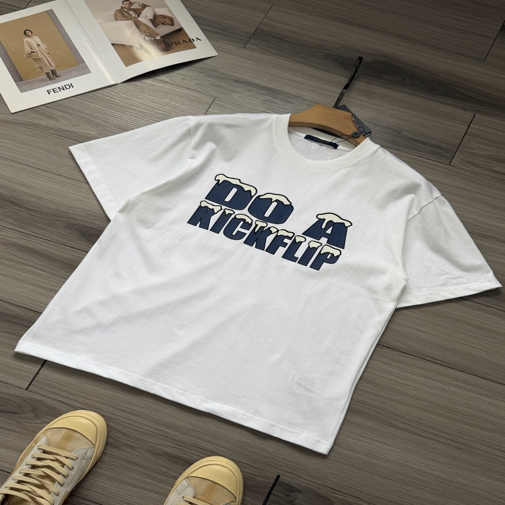 루이비통 블루 로고 아이스크림 프린트 반소매 티셔츠