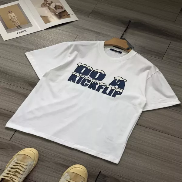 루이비통 블루 로고 아이스크림 프린트 반소매 티셔츠