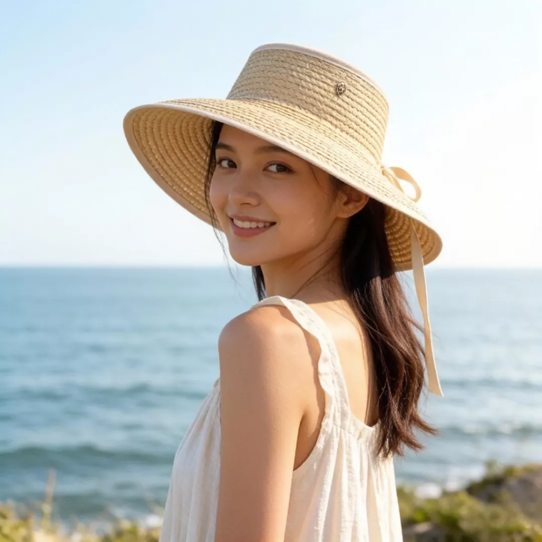 헬렌카민스키 라피아 오픈탑 바이저 모자 상세 이미지 9