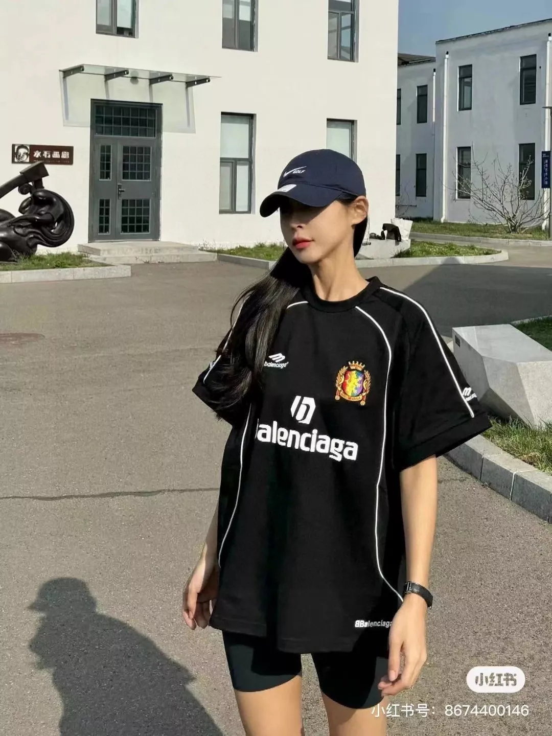 발렌시아가 축구 유니폼 스타일 로고 반소매 티셔츠 상세 이미지 19