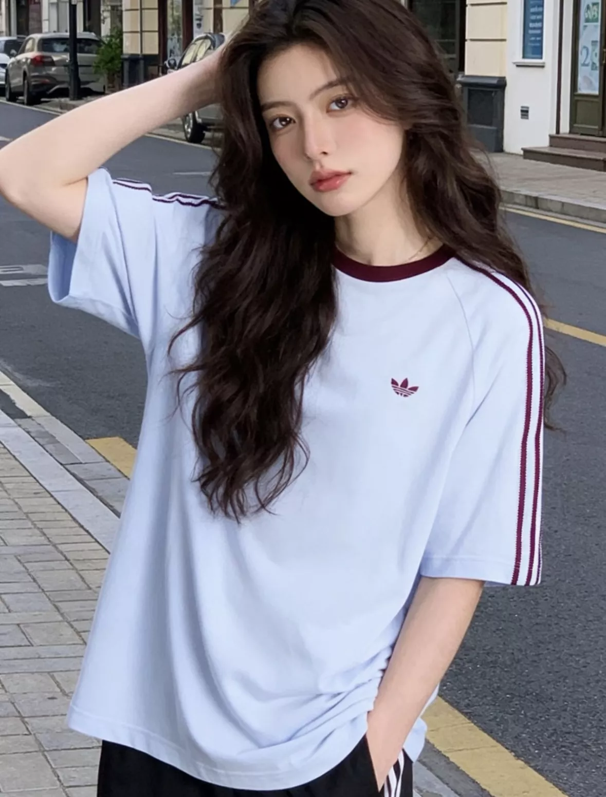 아디다스 클래식 배색 래글런 반소매 티셔츠 상세 이미지 11