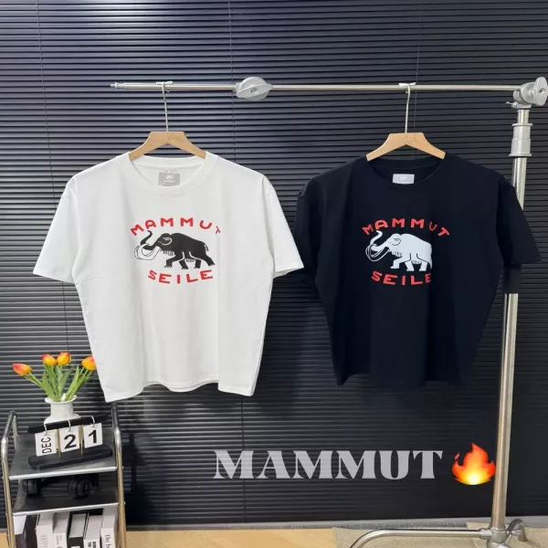 마무트 코끼리 프린팅 오버핏 반팔 티셔츠