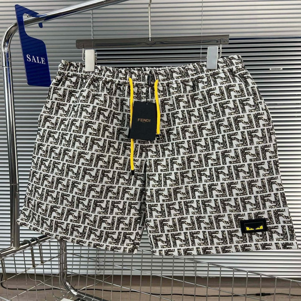 펜디 빈티지 워싱 몬스터 배지 자카드 쇼츠