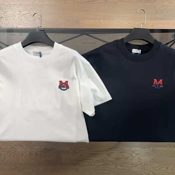 몽클레어 로고 자수 반소매 티셔츠