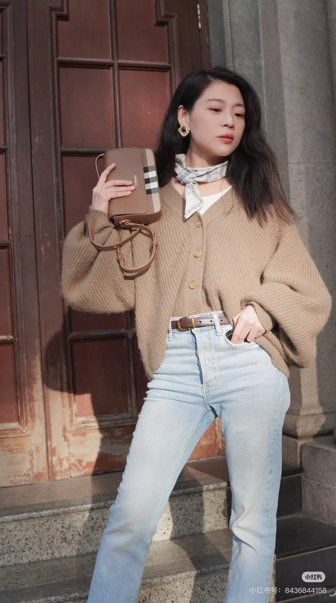 버버리 체크 캔버스 송아지 가죽 크로스백 상세 이미지 19