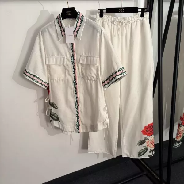 짐머만 로즈 프린트 반소매 셔츠 팬츠 세트