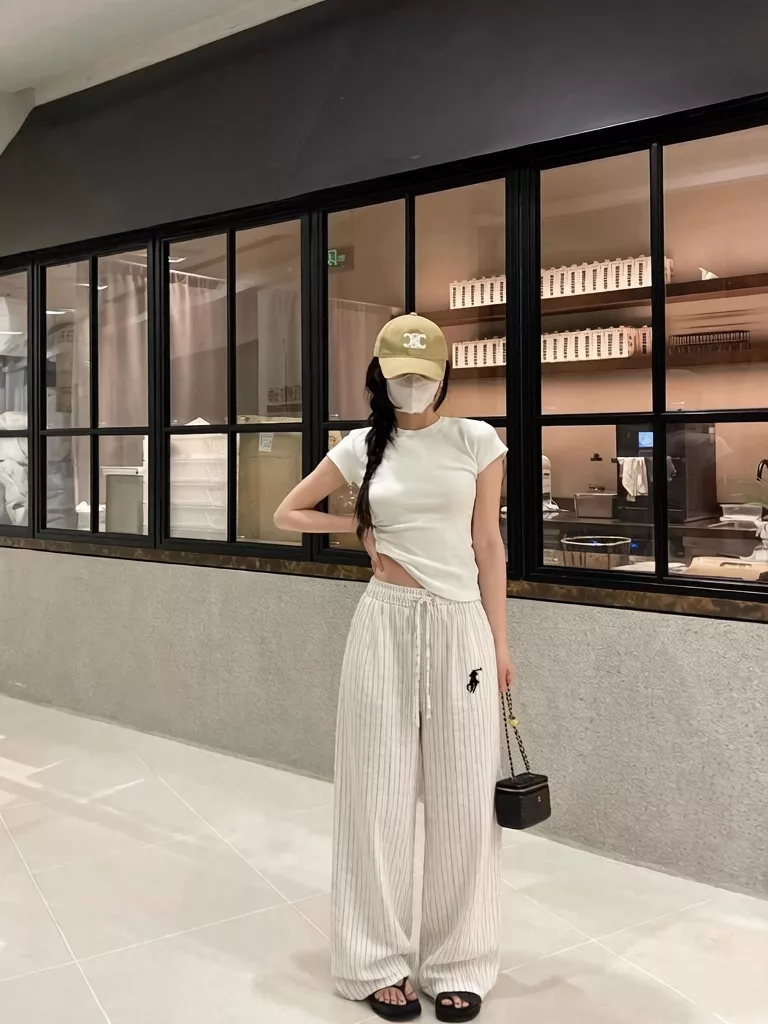랄프로렌 스트라이프 와이드 팬츠 상세 이미지 15