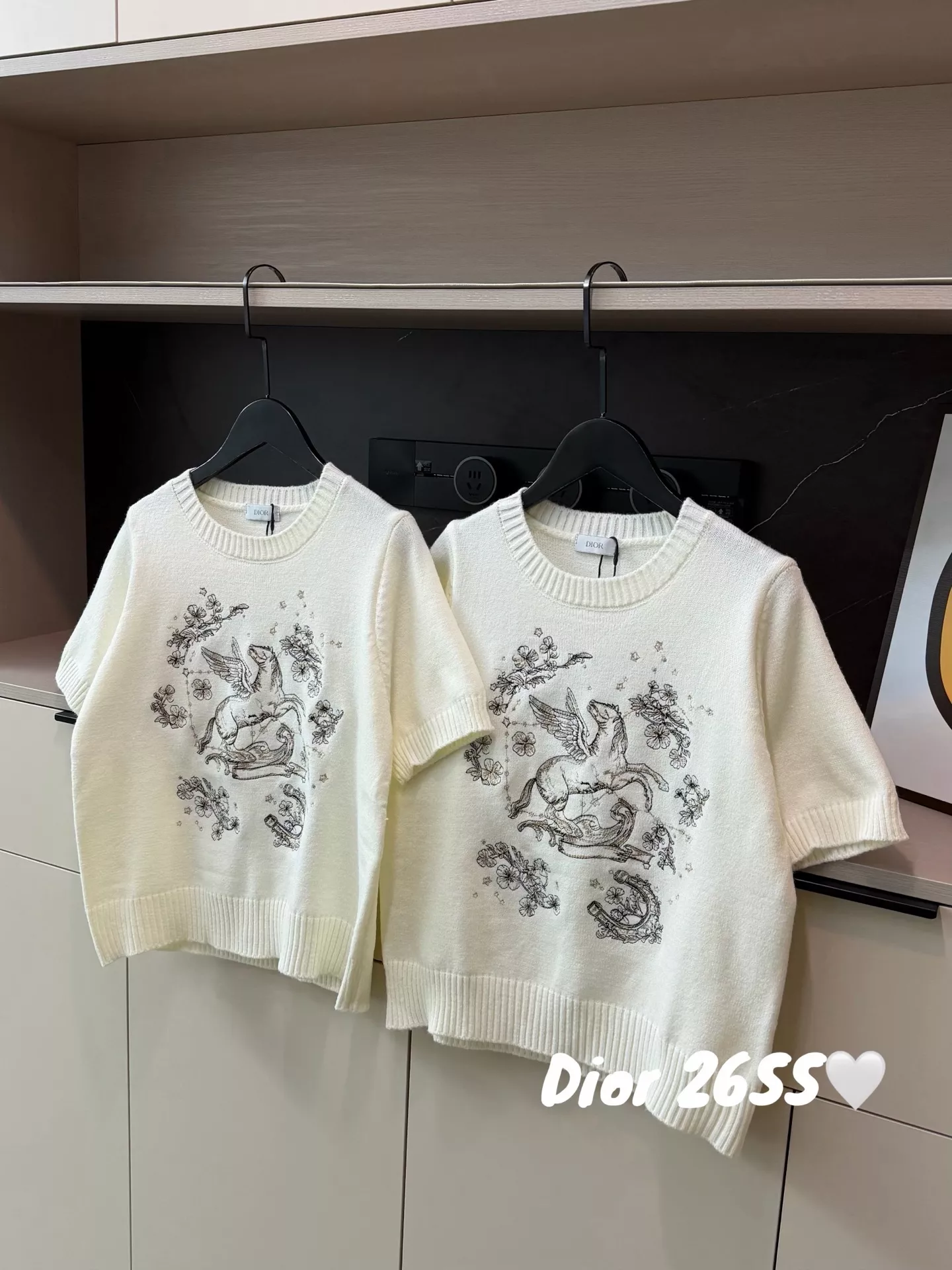 디올 페가수스 자수 크롭 니트 상세 이미지 3