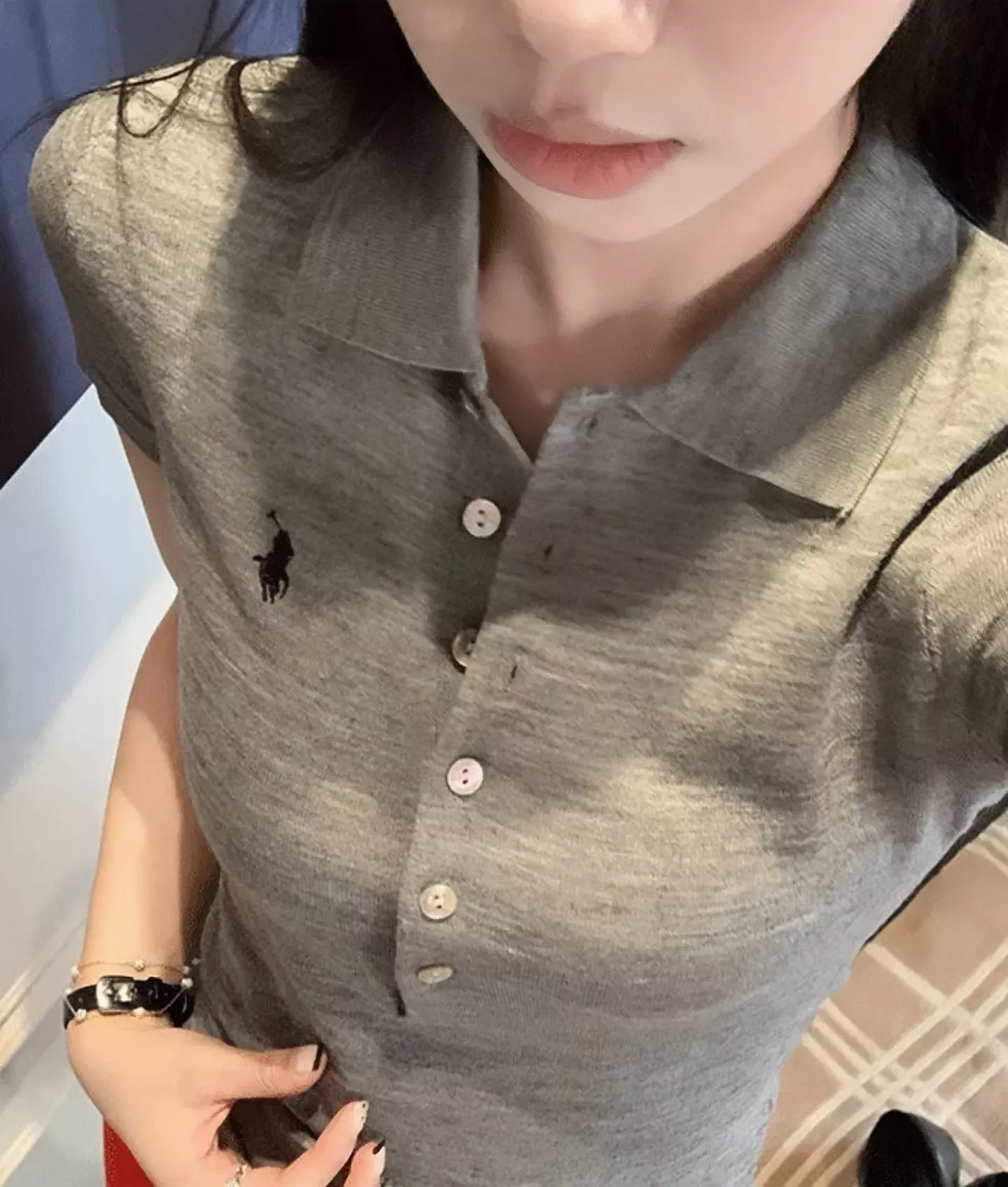 랄프로렌 크롭 반소매 폴로 티셔츠 상세 이미지 13