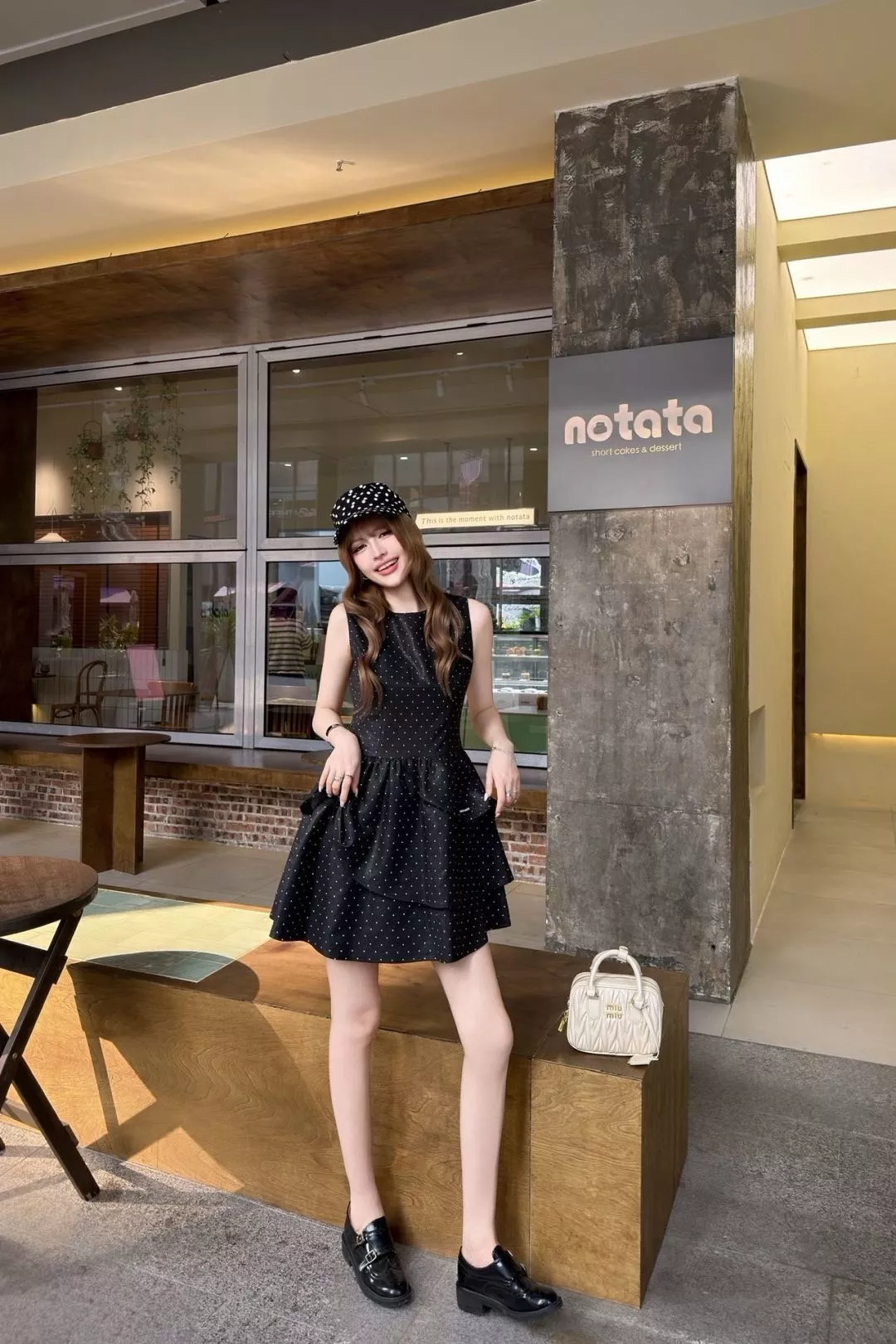 미우미우 도트 민소매 원피스 상세 이미지 16