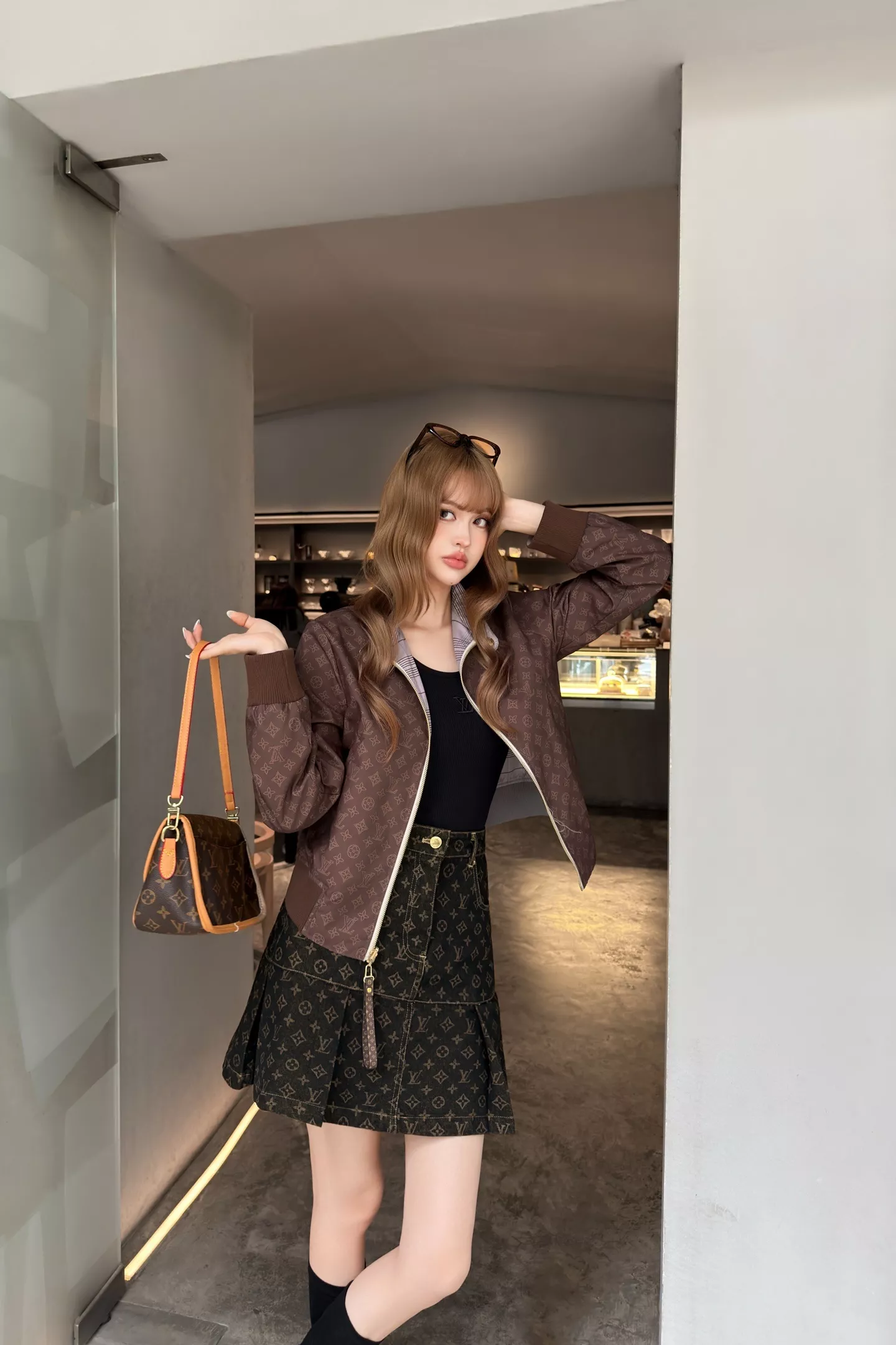 루이비통 양면 체크 집업 재킷 상세 이미지 35