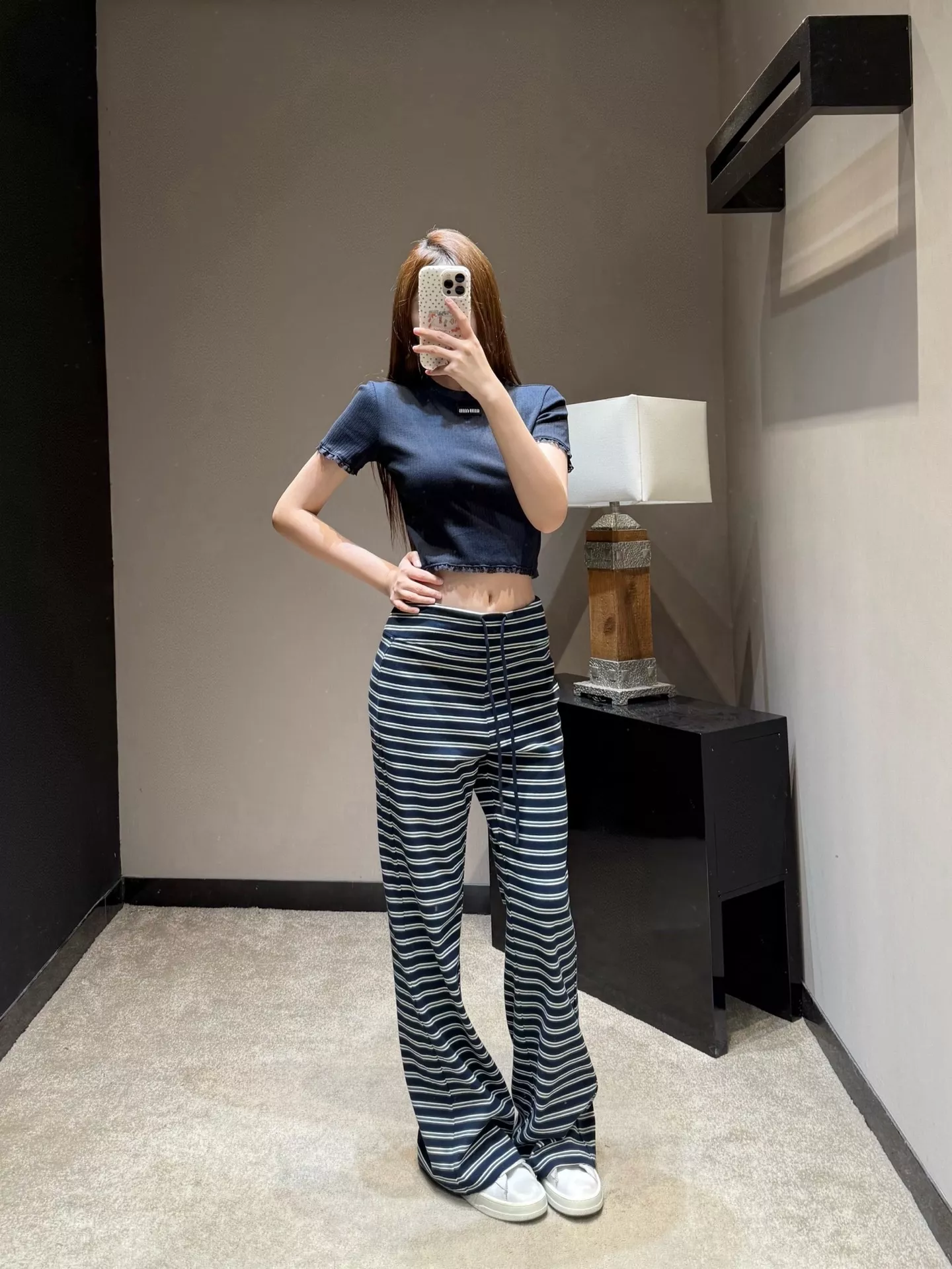 노브랜드 스트라이프 허리끈 와이드 팬츠 상세 이미지 19