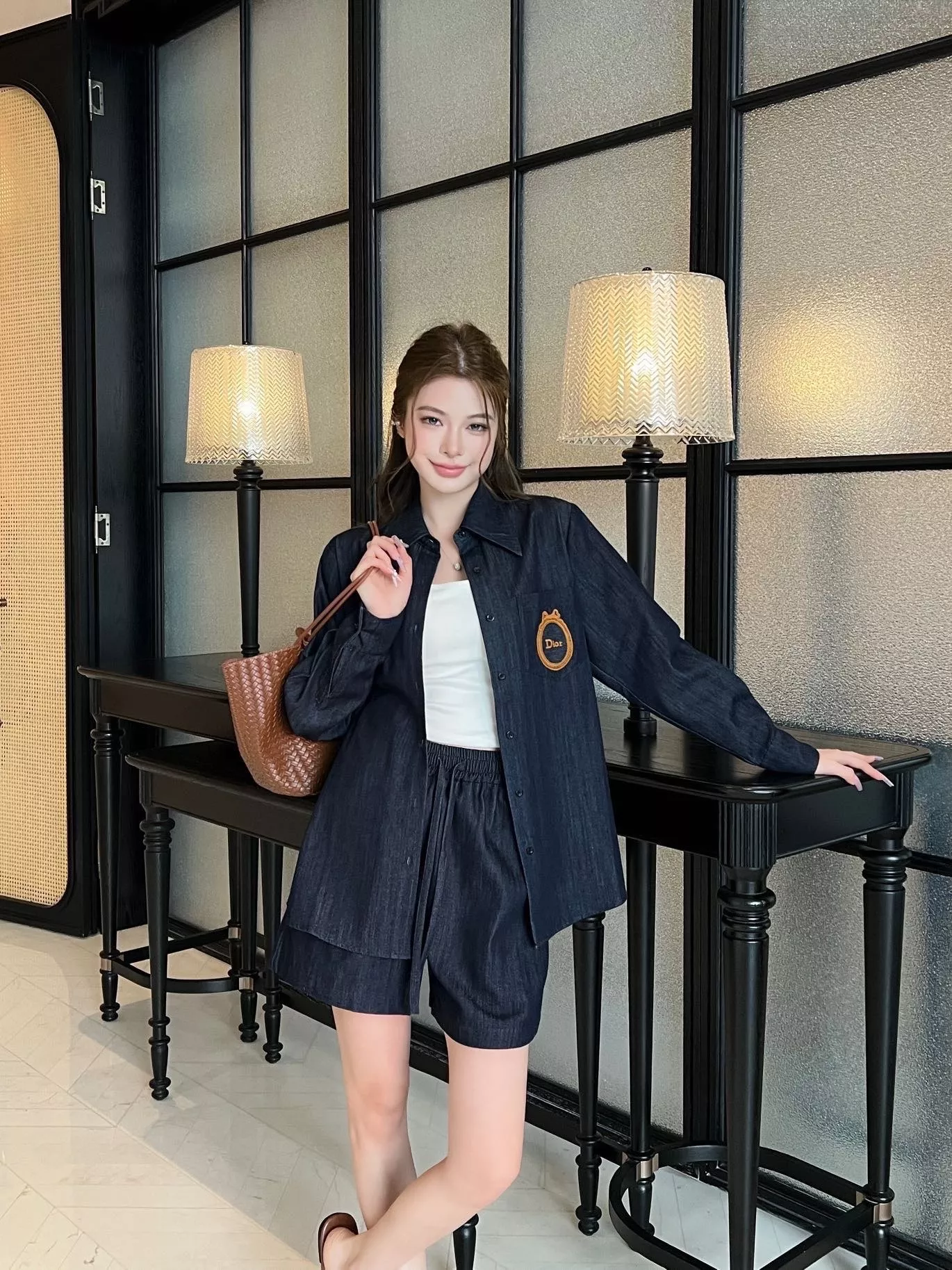 디올 데님 셔츠 반바지 세트 상세 이미지 15