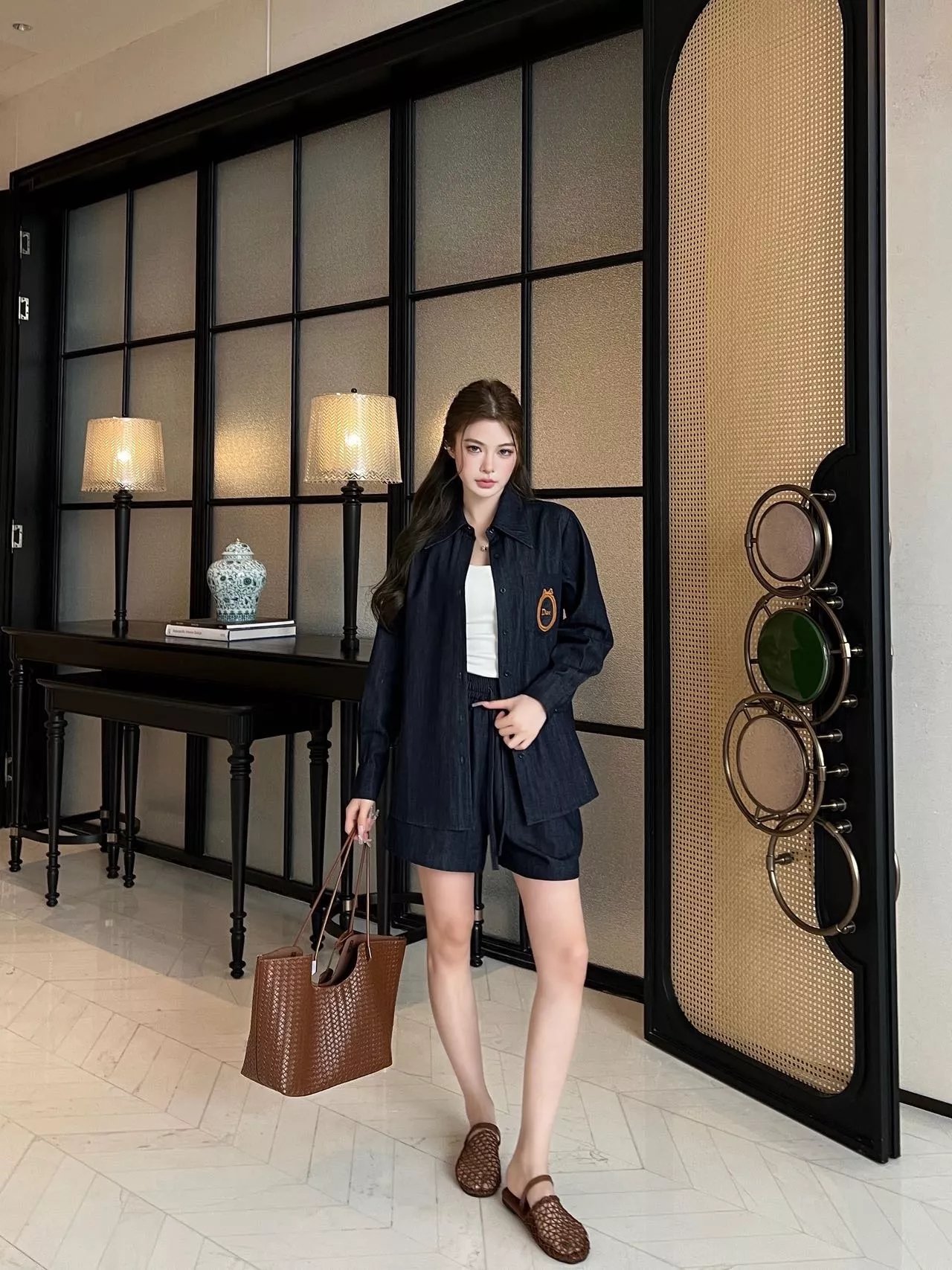 디올 데님 셔츠 반바지 세트 상세 이미지 12