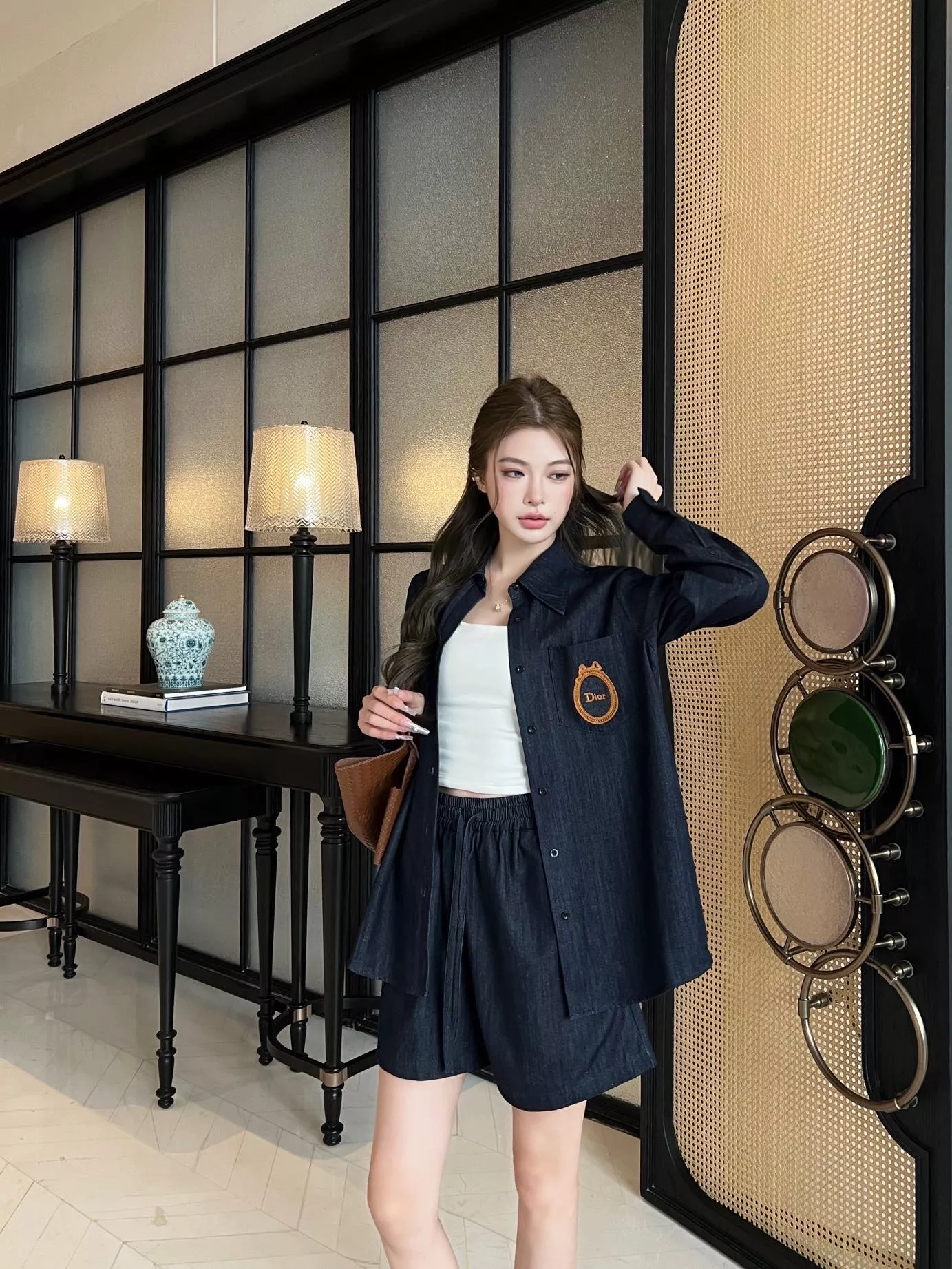 디올 데님 셔츠 반바지 세트 상세 이미지 11